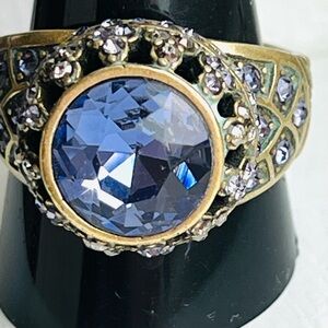 Heidi Daus Size 12 Vintage Dome Ring with amethyst color Swarovski crystals ring